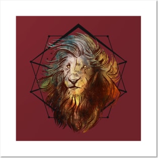 Sacred Geometry Lion II Posters and Art